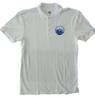 MIS Poloshirt mit gesticktem Logo, weiß - Auslaufmodel
